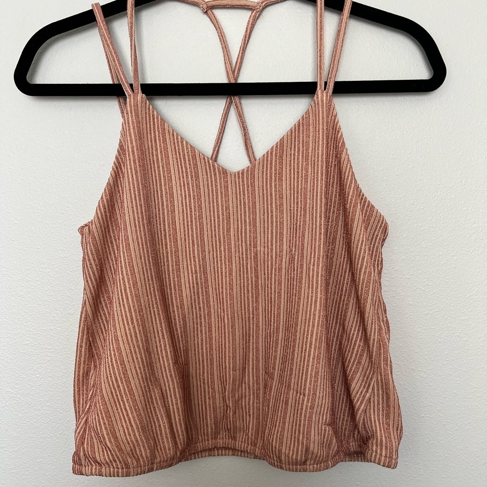 Shimmer rose gold‎ cami from express